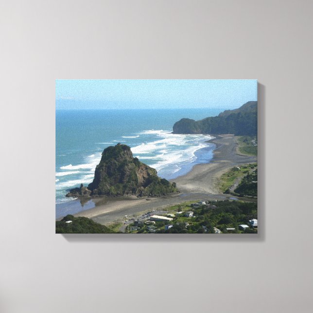 Lion Rock Piha Beach Auckland West Coast Canvas Print (Front)