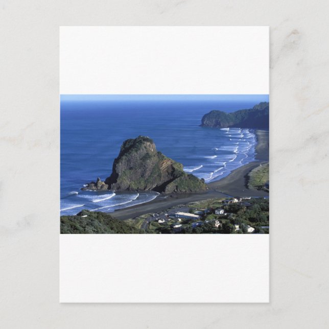 Lion Rock Piha Beach Postcard (Front)