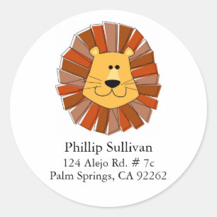 Lion Round Address Labels