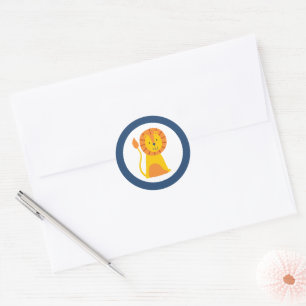 LION Round Sticker Customize this Zoo Animal Party