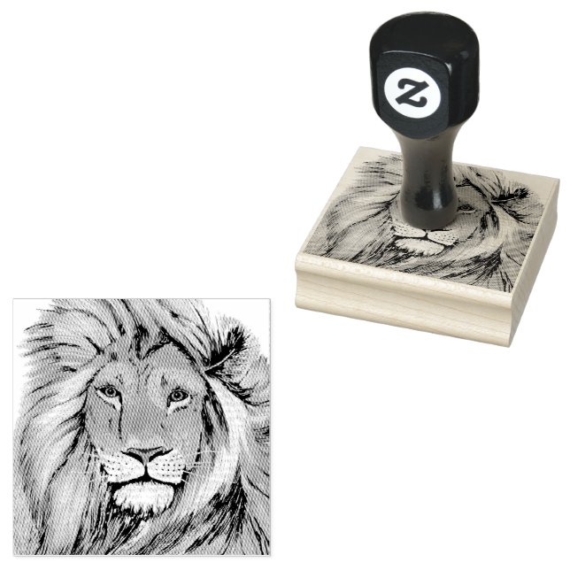 Lion Rubber Stamp (Stamped)