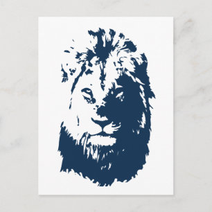 Lion’s face postcard