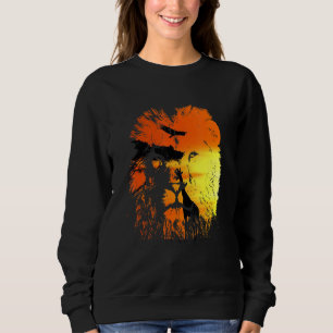 Lion Safari Sunset Zoo Keeper Animal Big Wild Cats Sweatshirt