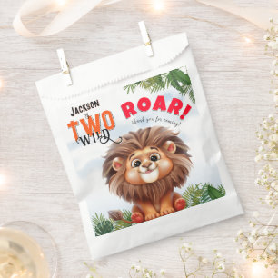 Lion Safari Two Wild Kids Second Birthday Favour Bags