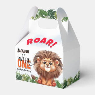 Lion Safari Wild One Kids Birthday Favour Box
