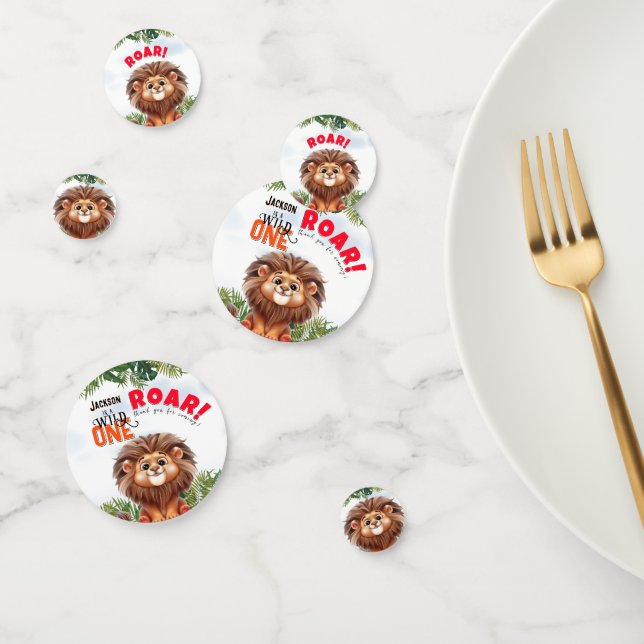 Lion Safari Wild ONE kids birthday Party Confetti (Group)