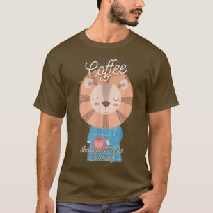 Lion Sarcasm Meme Funny Coffee Because Murder Is W T-Shirt
