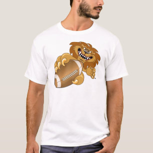 Lion School Mascot Playing Football T-Shirt