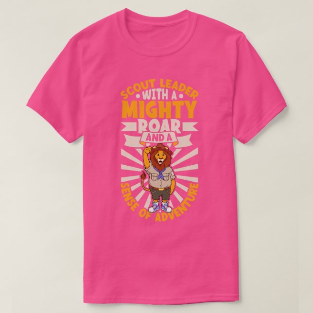 Lion Scout Leader Scouting T-Shirt (Design Front)