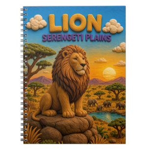 Lion Serengeti Plains Modern KlayKoo Notebook