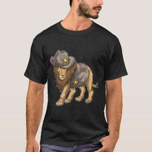 Lion Sheriff Cowboy hat T-Shirt