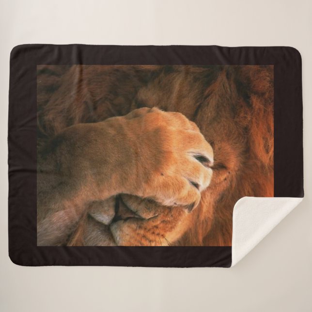 Lion Sherpa Blanket (Front (Horizontal))