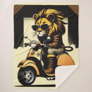 Lion Sherpa Blanket