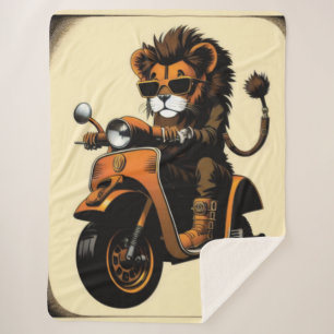 Lion Sherpa Blanket