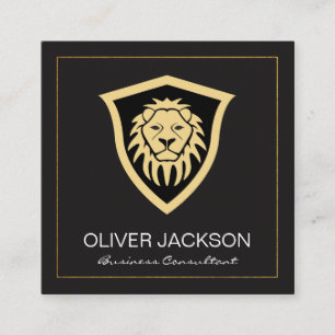 Lion Shield   Corporate Square Business Card