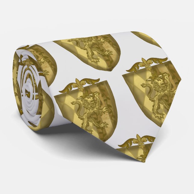 Lion Shield Family Crest  Tie (Rolled)