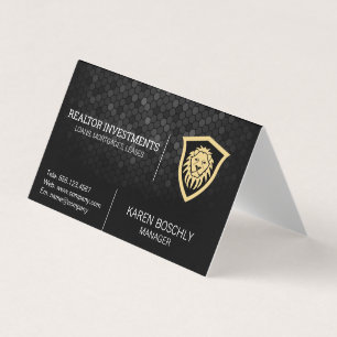 Lion Shield   Finance Logo Business Card