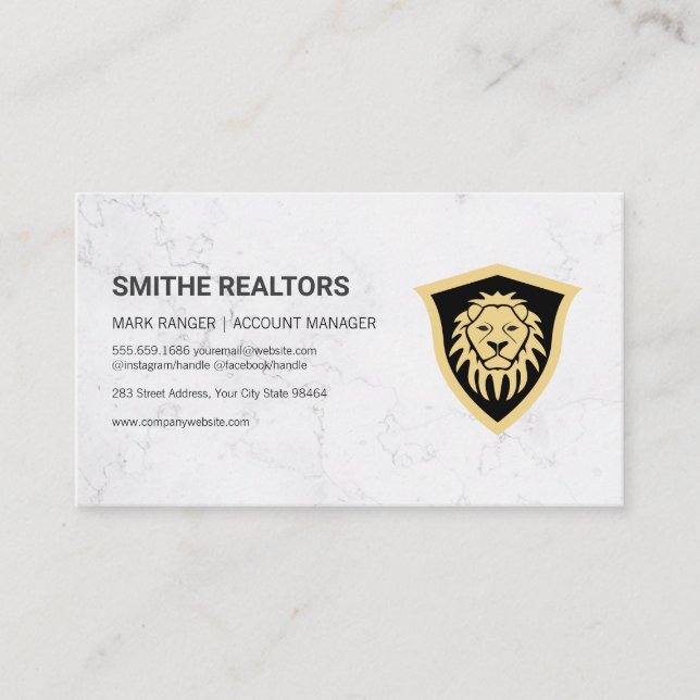Lion Shield| Finance | Real Estate Investor Appointment Card (Front)
