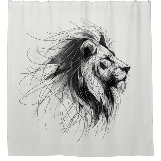 lion shower curtain (Front)