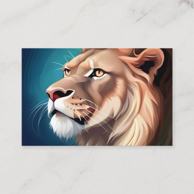 Lion Side Posed Portrait-56557 Business Card (Front)