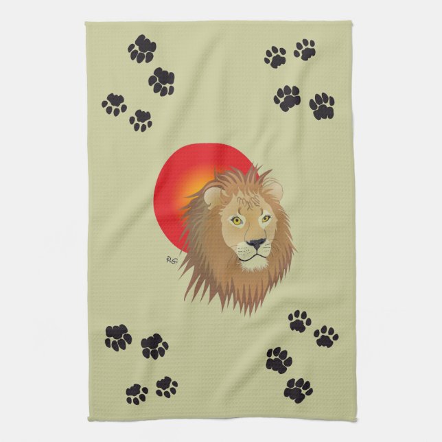 lion - sign tea towel (Vertical)