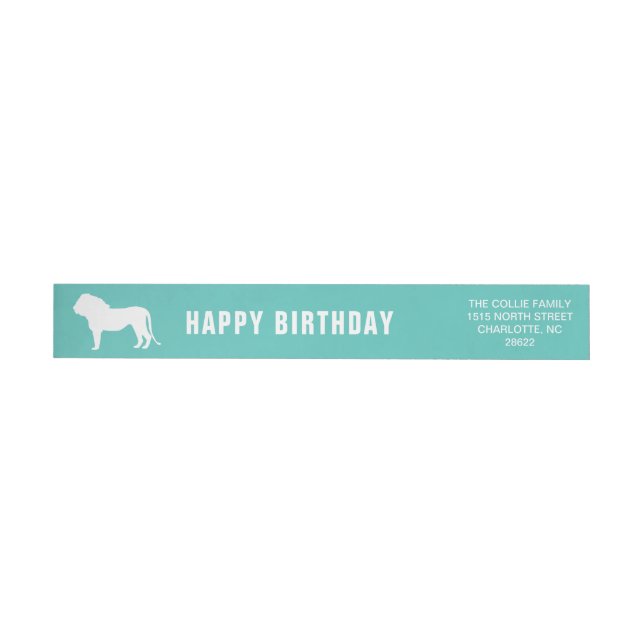 Lion Silhouette Animal Safari Address Label (Individual)