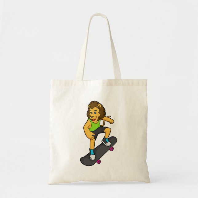 Lion Skater Skateboard Tote Bag (Front)