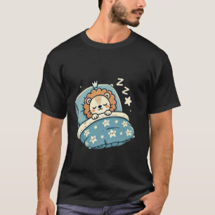 Lion Sleeping In Bed At Night Time T-Shirt