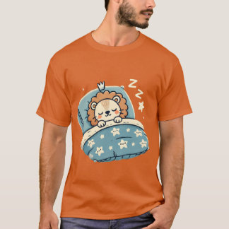 Lion Sleeping In Bed At Nightime boy T-Shirt