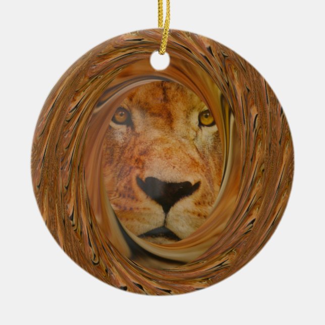 Lion smile ceramic tree decoration (Front)
