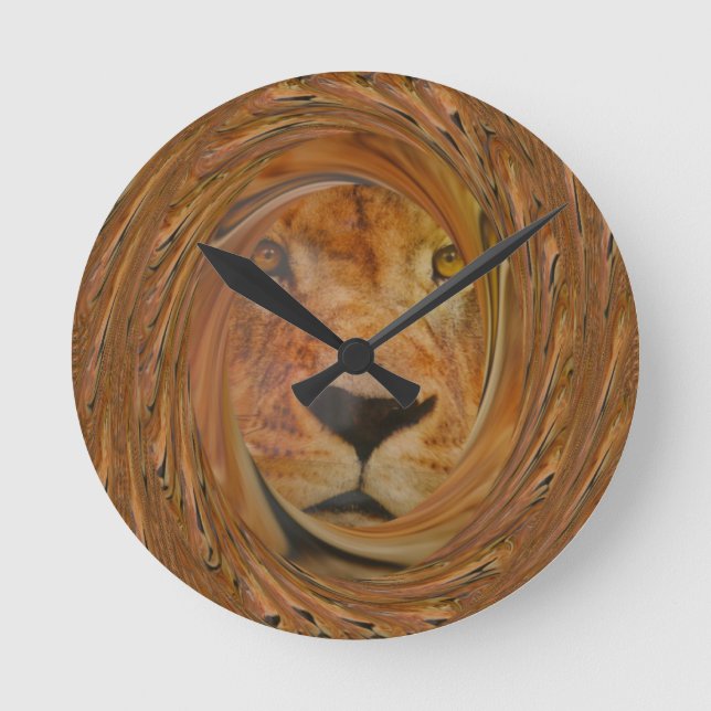 Lion smile round clock (Front)