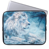 Lion snow lying down art animal