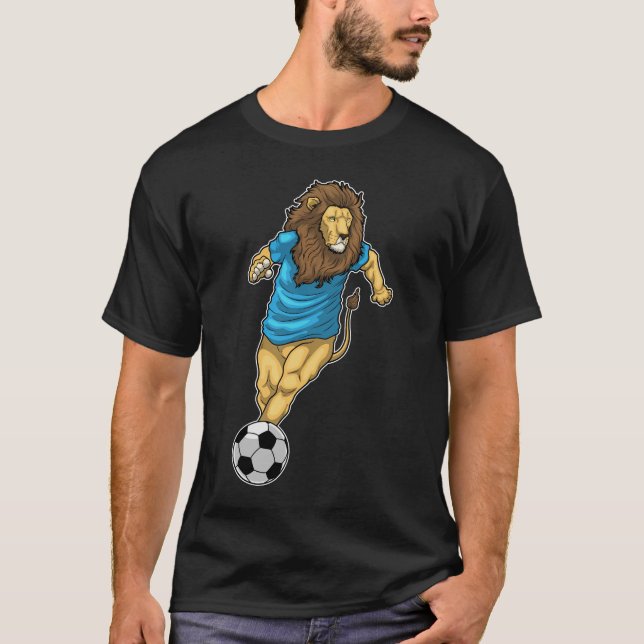 Lion Soccer player Soccer T-Shirt (Front)