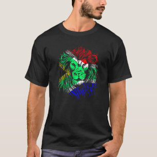 Lion South African Flag South Africa T-Shirt
