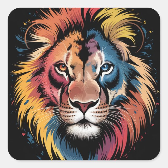 Lion Spiral Notebooks  Square Sticker (Front)