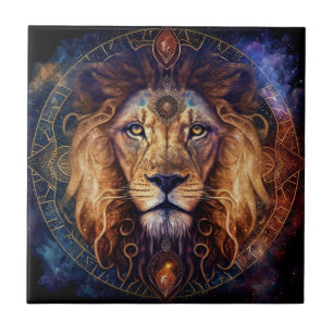Lion Spirit Mandala Visionary Art Tile