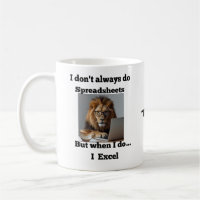 lion spreadsheet office Mug