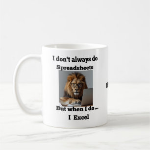 lion spreadsheet office Mug