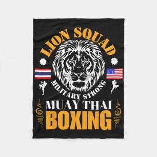 Lion Squad Thailand Kickboxing Muay Thai Mma Train Fleece Blanket