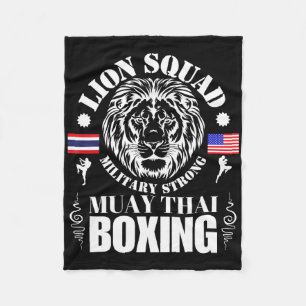Lion Squad Thailand Kickboxing Muay Thai Mma Train Fleece Blanket