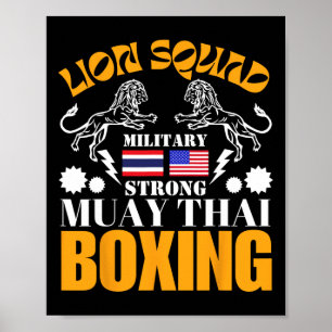 Lion Squad Thailand Kickboxing Muay Thai Mma Train Poster