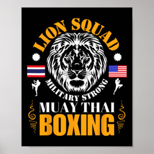 Lion Squad Thailand Kickboxing Muay Thai Mma Train Poster