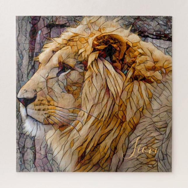 Lion [Square Jigsaw puzzle] Puzzle (Vertical)