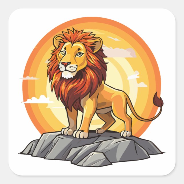 Lion Square Sticker (Front)