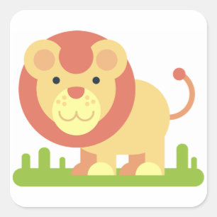 Lion Square Sticker