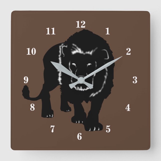 Lion Square Wall Clock (Front)