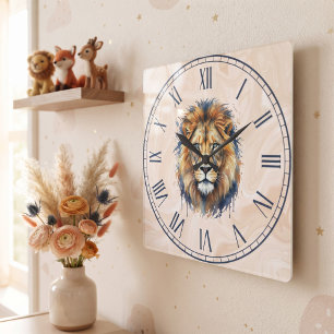 Lion Square Wall Clock