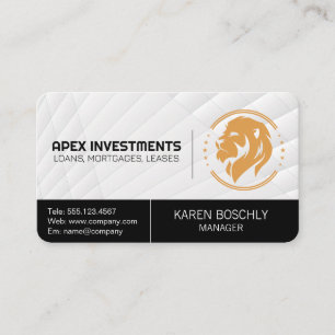Lion Stars Logo   Finance Business Card