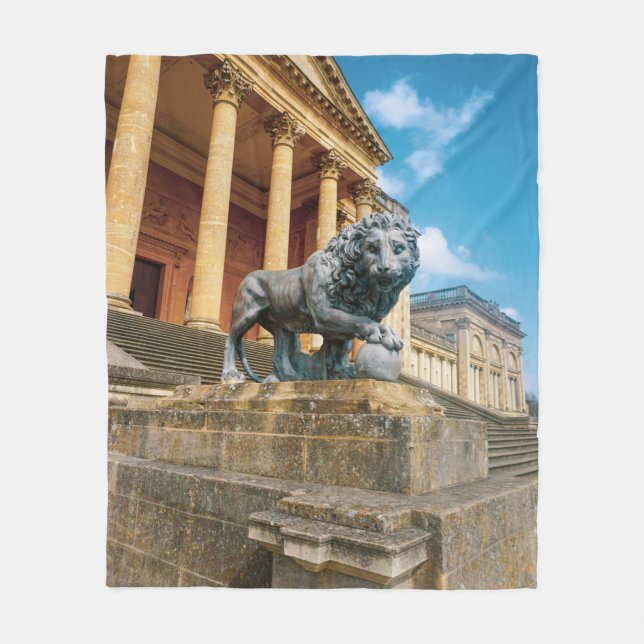Lion Statue Fleece Blanket (Front)