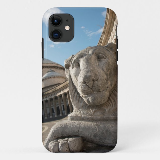 Lion statue in front of San Francesco di Paola Case-Mate iPhone Case (Back)